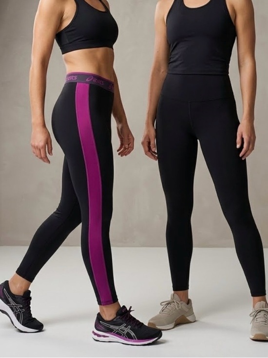 French Laundry / Asics Pants - Bundle of French Laundry Black Leggings & ASICS Black & Purple Leggings Size L